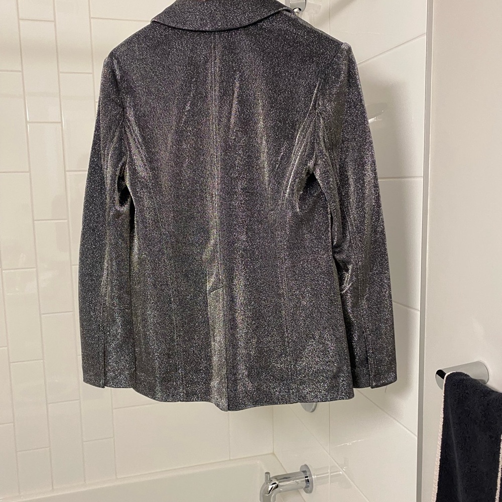 Tahari Metallic Silver Women's Blazer - Picture 6 of 6